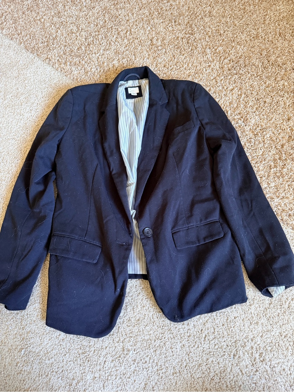 a new day Black Blazer with Stripe Lining
